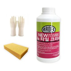 타일 크리너 + 청소도구 세트 줄눈 메지 시멘트 타일 백화 제거 욕실 세정제 청소 (사은품), 1개, 1L