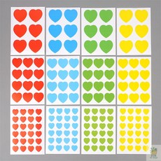 요이찌 하트 스티커 6P 12P 24P 설문조사스티커, 6P - 블루