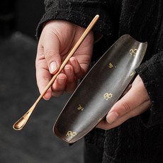 漆相點金茶則套組 日式茶撥 侘寂風茶勺, 1個