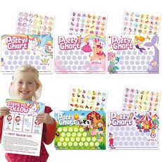 유니콘 배변 훈련 차트 보상 스티커 10 프린세스 차트 화장실 성공 를 위한, 2 Combination Pack Potty Train