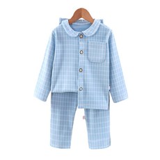 르브니 주니어 기모 잠옷 상하세트 체크 셔츠 겨울 실내복 홈웨어 CW별찌