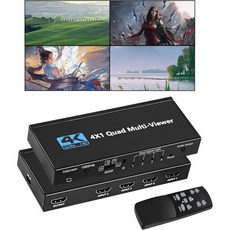 WrixWric HDMI 쿼드 멀티뷰어 스위치 분배기 9X1 4K 30Hz, 4x1 HDMI 쿼드 멀티뷰어