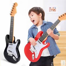 입문용 전기 기타 세미할로우 바디 여행용 왼손잡이 연습용 DIY 키트 포함, 1개, 블랙 기타 장난감 67cm