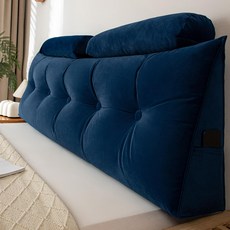 등받이 쿠션 삼각 허리쿠션 쇼파 등쿠션 럭셔리 폭신한, 무광 벨벳 블루