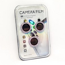 휴대폰 렌즈 큐빅 링 보호필름 강화유리 핑크 SH1865, 1세트