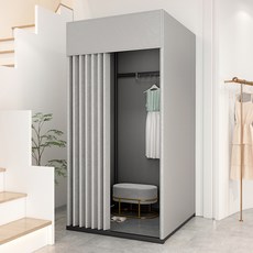 이동식피팅룸 옷가게 간이탈의실 사각 피팅룸 조립식 옷갈아입기 80*80*200cm, 화이트