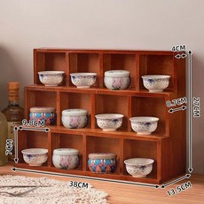 원목컵보드 주방 카페 컵진열장 월넛소형 커피잔 수납장 우드, F. 오래된 컬러 사다리 12개 그리드