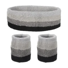 쿠쿠스토어 7x 2 인치 땀 흡수 밴드 세트 스포츠 테리 천 여성 남성, 01 7 x 2 Inch, 03 color 9