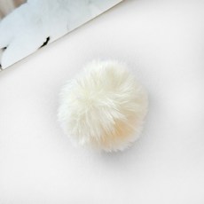 헤세드 (1p) 4.5cm 인조 밍크 페이크퍼 모자방울 털방울 폼폼볼-고리형, 1개, 아이보리