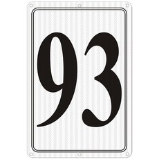 i-CowFun 프리미엄 반사 금속 번호 표지판 1 - 알루미늄 12인치 X 8인치 주차 공간 실외 대형 바닥 도크 코트 통로 필드 페이드 없음 내후성, Reflective Number Signs 93, 1개