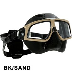 Aqua Lung SPHERA X 自由潛水面鏡，超廣角球面鏡片，低容積舒適貼合，專業級潛水裝備, BLACK/SAND