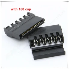하드 디스크 용 구리 코어가있는 10 개/몫 검정색 IDE HDD sata 전원 커넥터 펑크, 01 라인 커넥터, 01 with 180 cap
