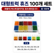 지노기업/24V/5A/7.5A/10A/15A/20A/25A/30A/휴즈세트 100개/차량용/화물차/대형트럭/신형/구형/퓨즈/셋트/메가/트라고/파워텍/엑시언트/파비스/노브스/프리마/, C퓨즈세트 100pcs(구형), 1개