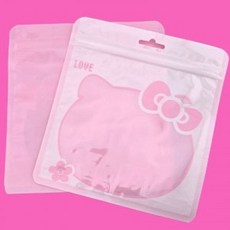 비즈톡 [Z-170-05]지퍼백 핑크고양이지퍼백 귀여운 선물포장 구디백 15x16cm 100개