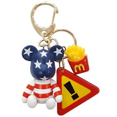 정품 포포베 키링 열쇠고리 자동차 키홀더 가방인형키링 백꾸, 화이트미국, 1개