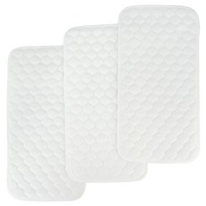 블루스네일 퀼팅 두꺼운 방수 교체 패드 라이너 3개회색 13인치 x 27인치, Snow White (13” X 27”)