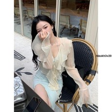 沙灘防曬衣 超仙雪紡防曬衫女夏季配吊帶裙子外搭小披肩罩衫薄款開衫