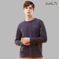 아놀드파마 퓨어코튼 남성 라운드 긴팔티셔츠_블루 2778780