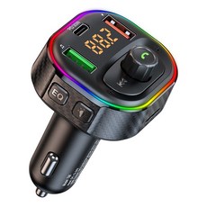 車用藍牙音頻接收器 無線音樂播放 多USB充電接口 LED顯示螢幕, 1個, T86