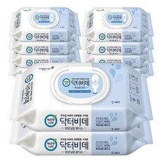 깨끗한나라 닥터비데 도톰한 화장실 비데 티슈 대용량 두꺼운 물티슈 캡형 46매 10팩, 10개