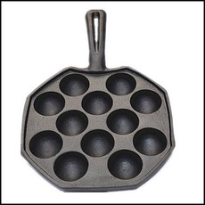 鑄鐵章魚燒烤盤 12孔 無塗層, 詳見包裝, 詳見包裝