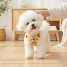 강아지앞섬방지하네스 경량 가슴보호 통기성 강아지산책용 반사 베스트형 하네스 소형견용, 1개, 노랑YELLOW