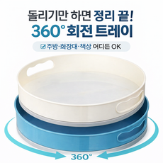 민샵 다용도 360도 회전트레이 선반 바구니 주방 욕실 거실 화장대 사무실 정리 수납함, 화이트, 1개