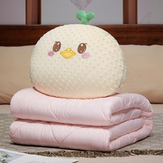 抱枕被子兩用加厚辦公室折疊午睡枕頭毯子二合一沙發小靠枕汽車載抱枕腰靠墊腰枕靠枕靠腰枕多功能抱枕椅墊加厚坐墊屁墊, 鴨子抱枕被【水洗棉面料】,35x30cm展開150x100cm