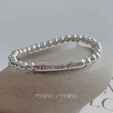 마노앤마노 4mm 캐주얼 은볼 레터링 팔찌