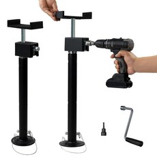 Livpow RV 슬라이드 아웃 서포트 튼튼한 잭 스태빌라이저 50.8cm(20인치)에서 121.9cm(48인치) 드릴 2개 세트 및 진동 방지 고무 포함 수동 조정, Livpow RV 슬라이드 아웃 서포트 튼튼한 잭 스태