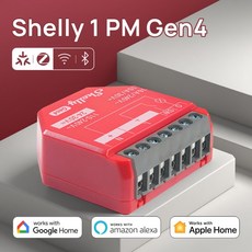 셸리 1PM Gen4 지그비 디바이스 매터 스마트 스위치 IOT 와이파이 전력 모니터링 알렉사 호환 홈킷 구글, 02 1 Pcs, 01 Shelly 1PM Gen4