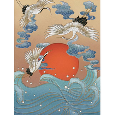 보석십자수 두루미 부귀 건강운 들어오는 장수 건강 재물 풍수 학 일러스트 다이어몬드그림 보석 비즈 공예 집콕 취미 구슬 수제 DIY패키지 18종, 두루미07, 60*80cm (액자 없음), 1개