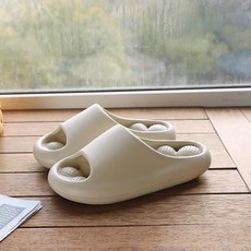 EVA浴室拖鞋 居家防滑按摩拖鞋, 1個, 卡其 超厚超軟 ,40/41正常碼