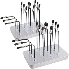 2pcs 금속 모형 페인팅 스탠드 베이스 홀더 24pcs 구부릴 수 있는 마그네틱 악어 클립 스틱 에어브러시 색칠 및 취미 페인팅을 위한 모링 도구