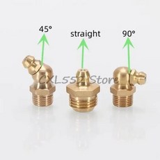 직선형 구리 노란색 그리스 노즐 베어링 오일 건, 1개, 1L, 13. M8x1 45degree