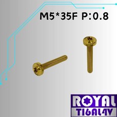 ROYAL 鈦合金螺絲 M5*35F P:0.8 飛碟頭螺絲, 1個