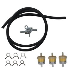 RACOONA가스 라인 호스 자동차 액세서리 연료 키트 클램프 필터 인라인 차단 밸브 펫콕 세트 50cc 70cc 90cc 110cc 125cc 150cc ATV Dirt Pi, Black, 1개, 블랙