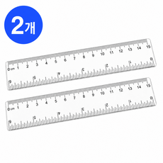 생활이지 플라스틱 자 방안자 15cm, 투명, 2개 투명, 2개