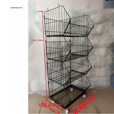 과자진열대 슈퍼 편의점 디스플레이 피씨방 선반 탁상 계산대 흰색 블랙 스낵 매대 펜트리, 1개, 블랙 소형 48x43x128 4단 미포함