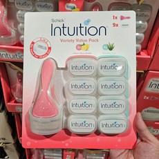 쉬크 인튜이션 제모기세트 핸들 1개 + 리필날 9개 민감피부용 여성면도기 코스트코, 17개입