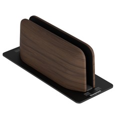 Ekeepment 우드클램쉘 노트북 태블릿 수직 세로 클램쉘 거치대 Slot1, Walnut, 1개 Walnut, 1개