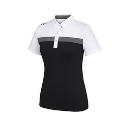 캘러웨이 여성 배색 카라 반팔 티셔츠 CWTYJ6667-100_G