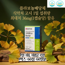 일양약품 데일리 이너밸런스 브레인 프로바이오틱스 은행잎 유래 성분 함유 60캡슐, 1박스, 60정