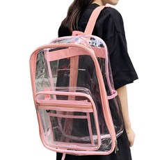 로로포우 야구 직관 가방 투명 백팩, 1개, 핑크