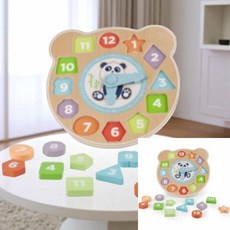 다양한 도형 시계 숫자 퍼즐 놀이 유아시계놀이교구 시계교구 촉감놀이장난감 시계모형