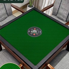 마작 테이블보 두꺼운 저소음 압축 방수 가죽 식탁매트 테이블보 매트 방수 식탁 주방, 단일 사이즈, 봉황 꼬리 꽃 830 그린