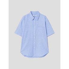 매장정품 에잇세컨즈 8SECONDS 옥스포드 스트라이프 오버핏 반소매 셔츠 스카이 블루 425465LY5Q 205671