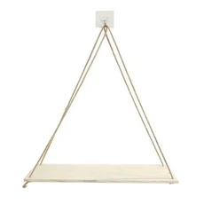 벽 스윙 로프 목재 행잉 선반 소박한 플로팅 선반 세트 거실 침실용 디스플레이 2, White