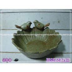 HOUSE傢飾 陶瓷雙鳥花朵果盆 置物盤