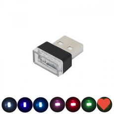 간편 쏙 USB LED 무드등 차량 PC 노트북 보조배터리, 옐로우(1263-7), 1개